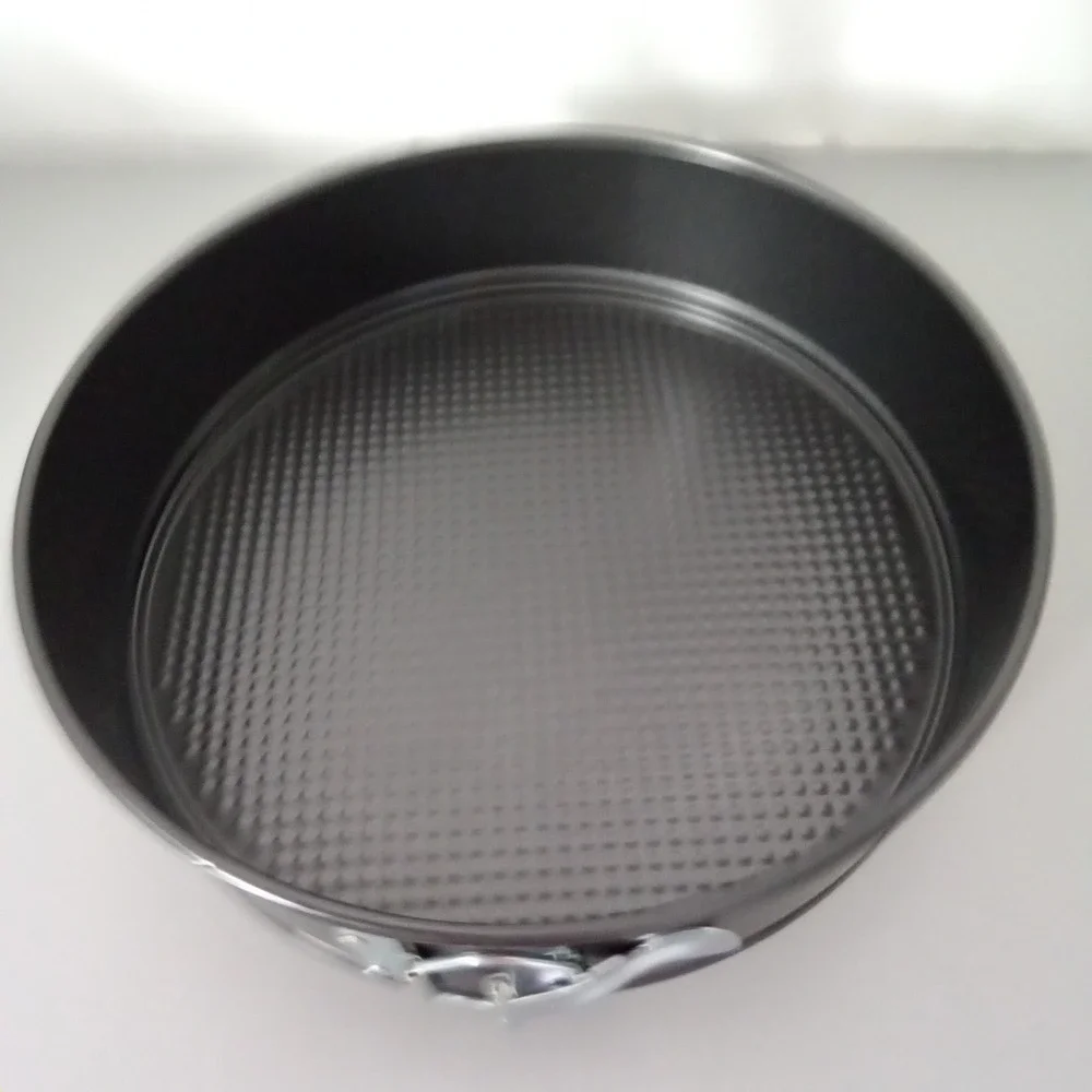Round 9.5 Inch Non-Stick Springform Pan Charcoal Gray Textured Bottom Bakeware